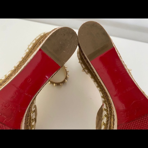 Christian louboutin Madcarina 120 Tan Suede Wedge - Picture 10 of 10